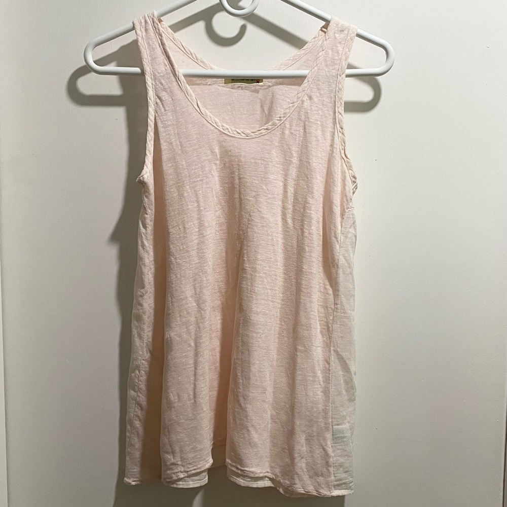 Stark X Powder Pink Linen Cotton Swing Beach Coastal Casual Tank Top S